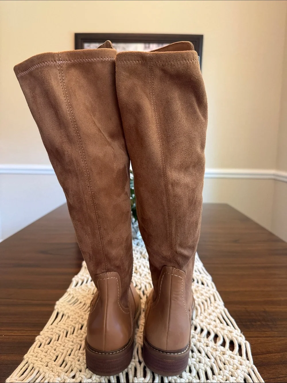 Lucky Brand Women's Over-the-Knee Leather Boots in Tan